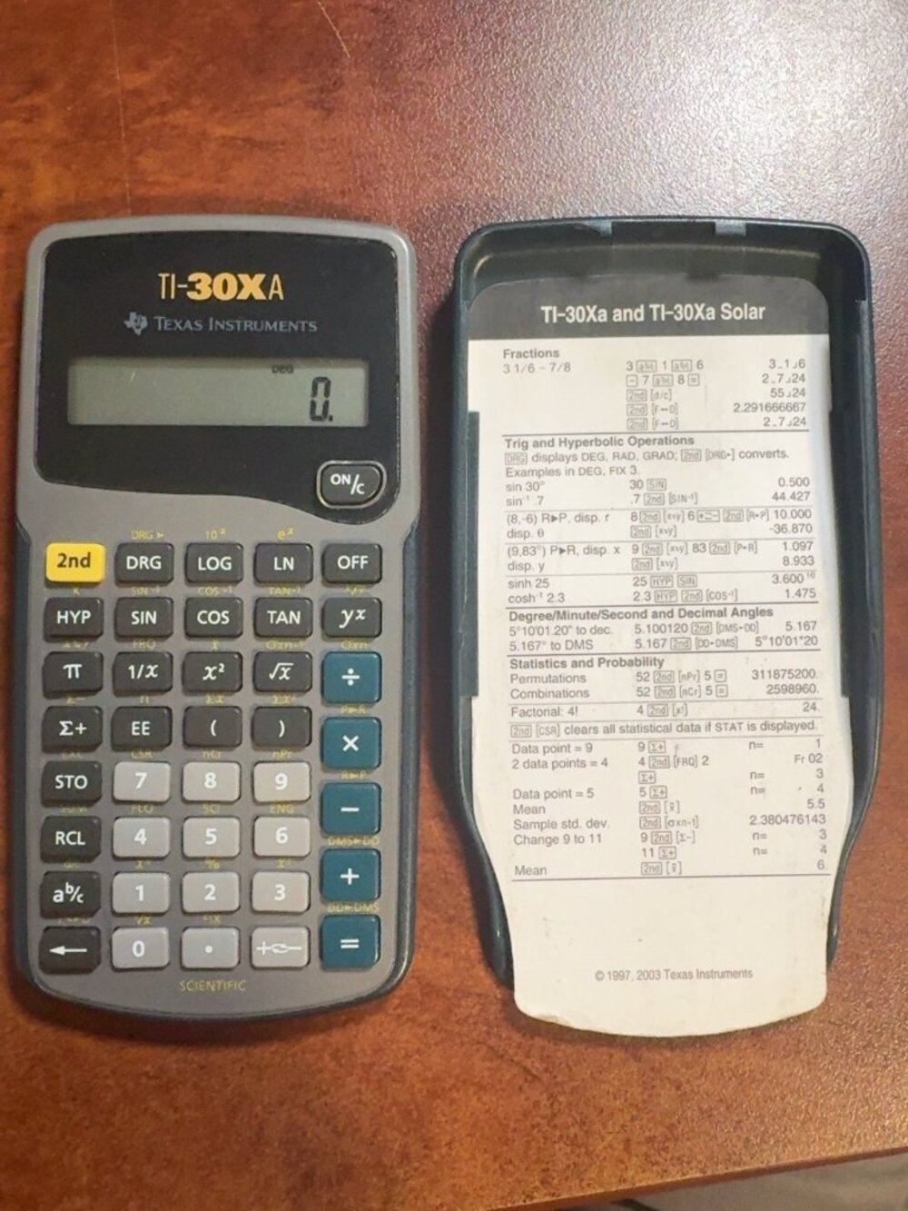 Texas Instruments TI-30Xa Scientific Calculator Tested Working w/ Cover